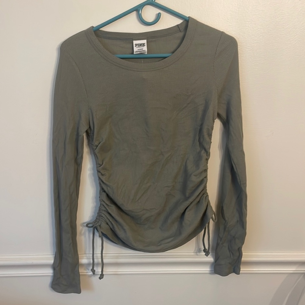 PINK, rouched side long sleeve